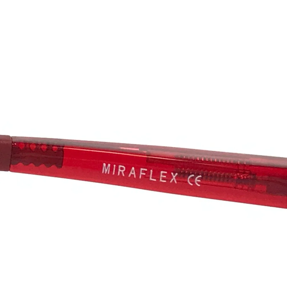 Miraflex Kids Goggles Eyeglasses Frames ELKI Clear Red Square Full Rim 41-16-113